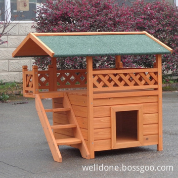Indoor and outdoor Wooden Cat House with cover
